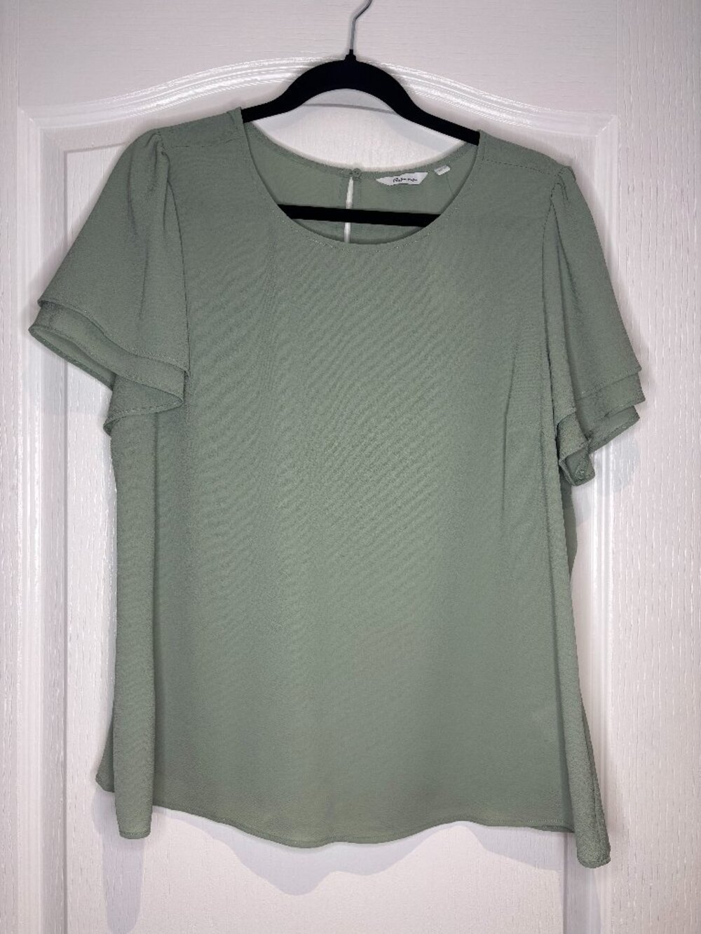 Reitmans Sage Green Short Sleeve Blouse XL BNWT